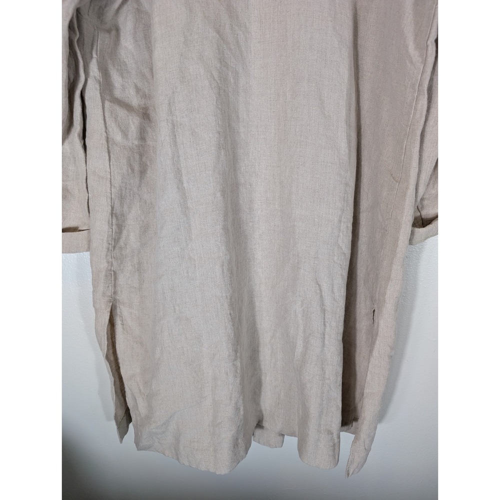 J. Jill Lightweight Linen Long Sleeve Coat in Beige Size XL Unlined - Picture 7 of 10
